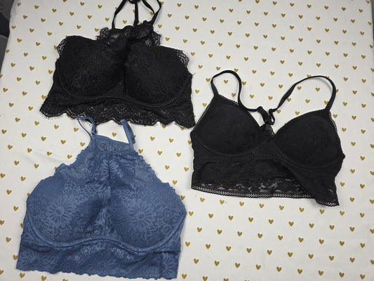 Victorias Secret Pink LOT OF 3 Small Formed Cup Bralettes Bra Tops Tanks