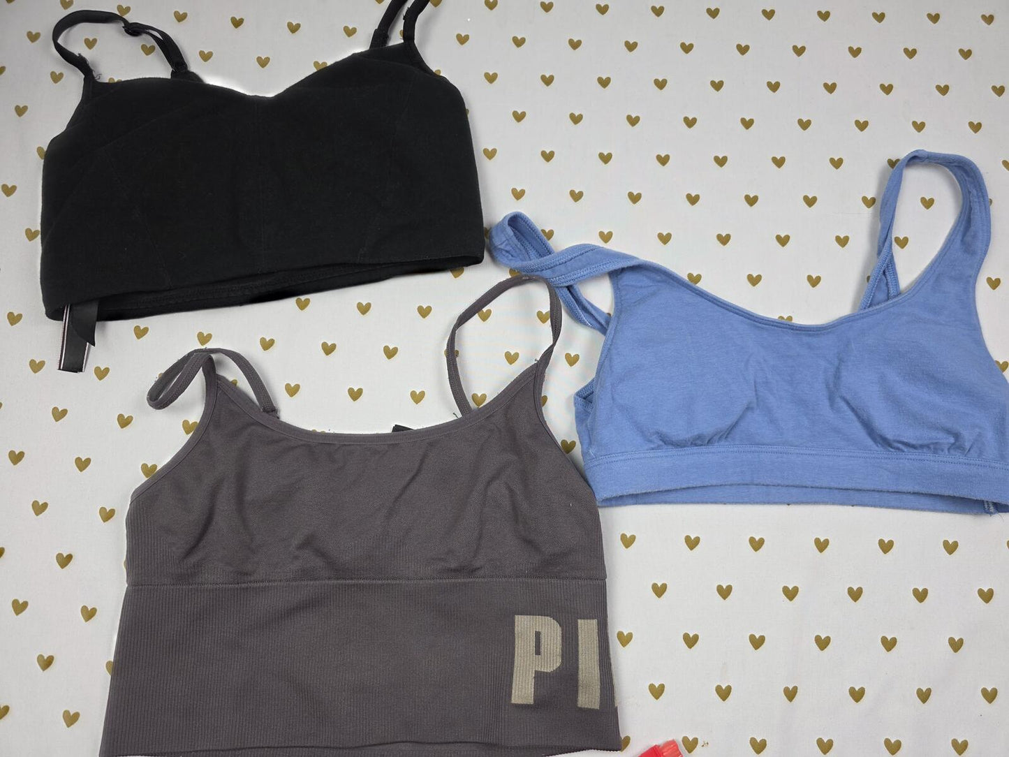 Victorias Secret Pink LOT OF 3 XS Lounge Comfy Bralettes Bra Tops Tanks