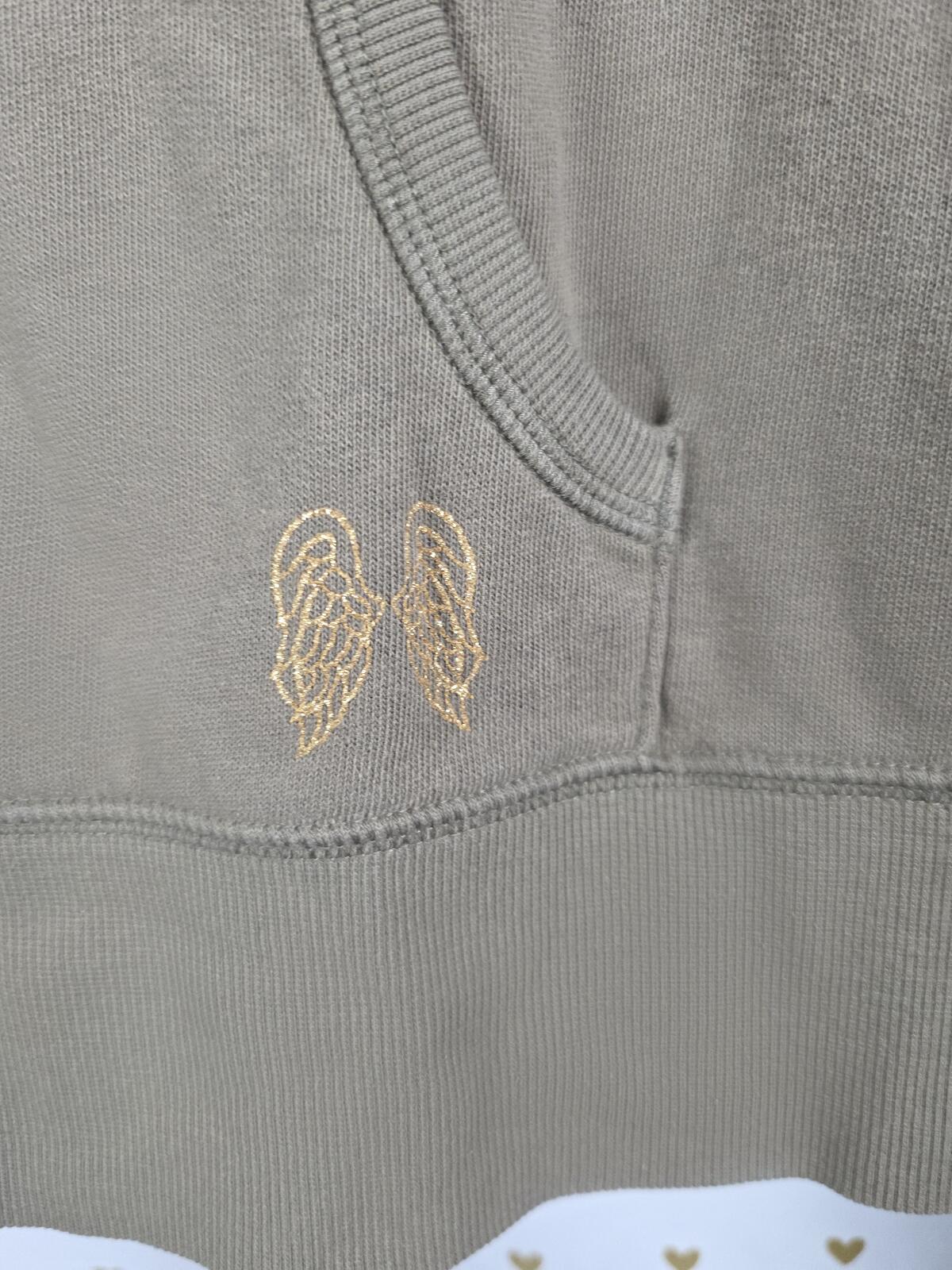 Victorias Secret Supermodel Essentials Olive Green WINGS Bling Hoodie Jacket L