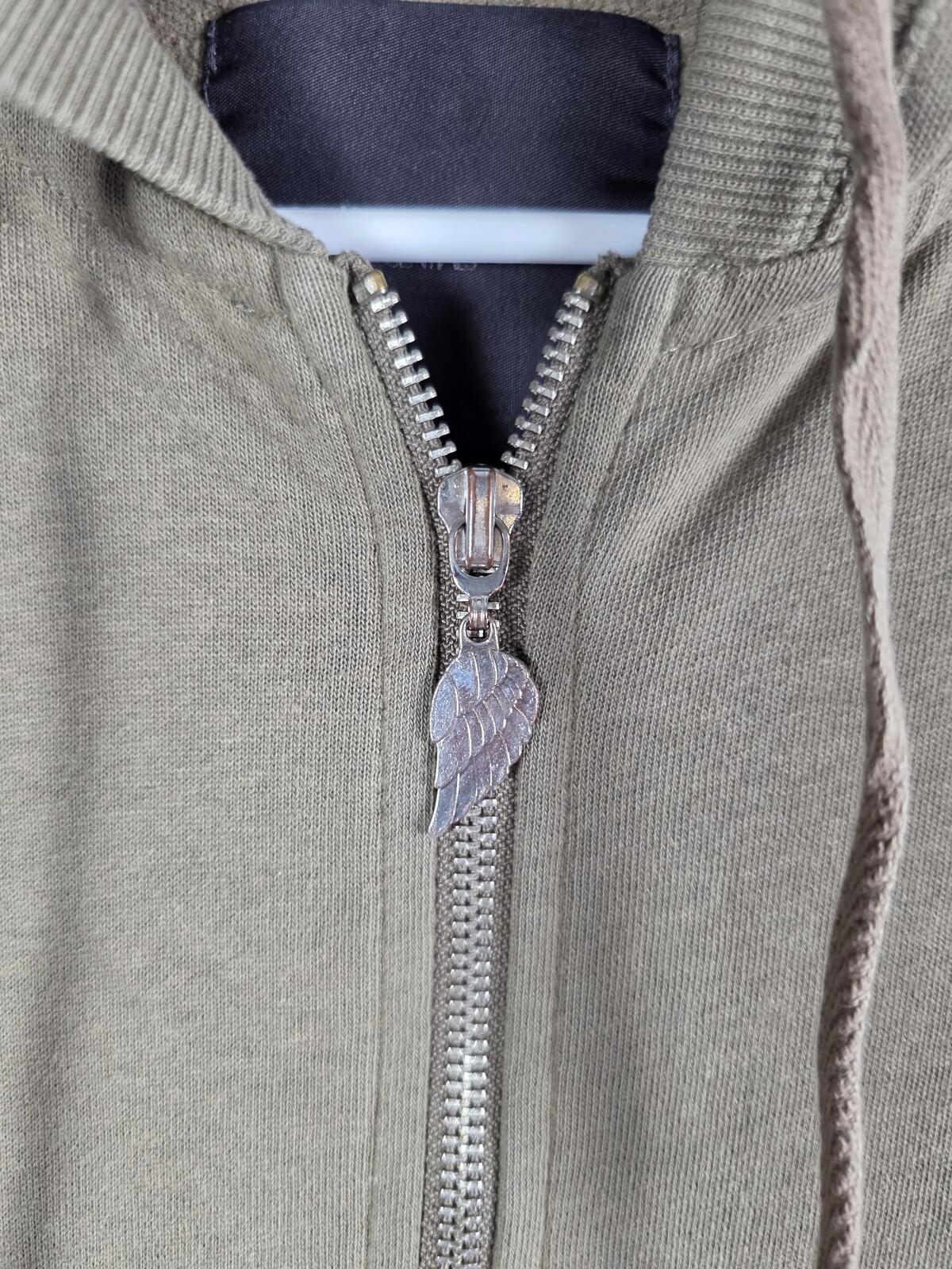 Victorias Secret Supermodel Essentials Olive Green WINGS Bling Hoodie Jacket L