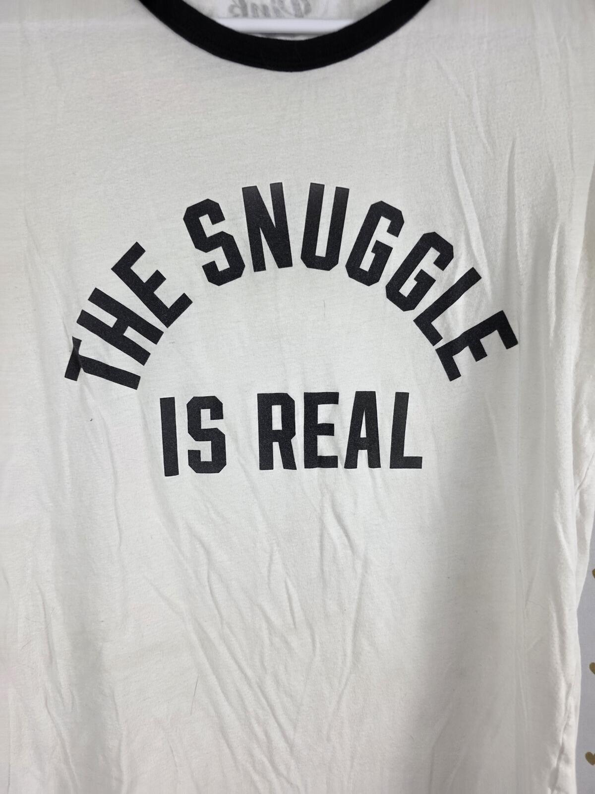 Victorias Secret PINK THE SNUGGLE IS REAL Ringer Tee Shirt S