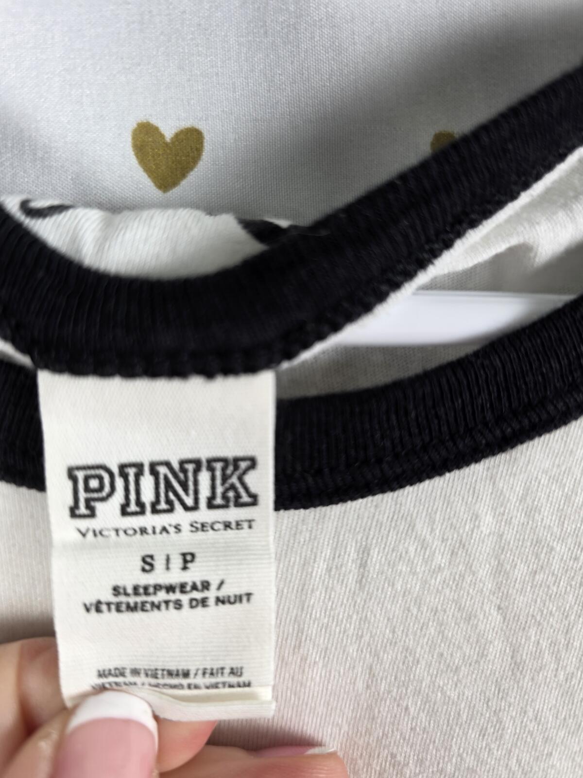 Victorias Secret PINK THE SNUGGLE IS REAL Ringer Tee Shirt S