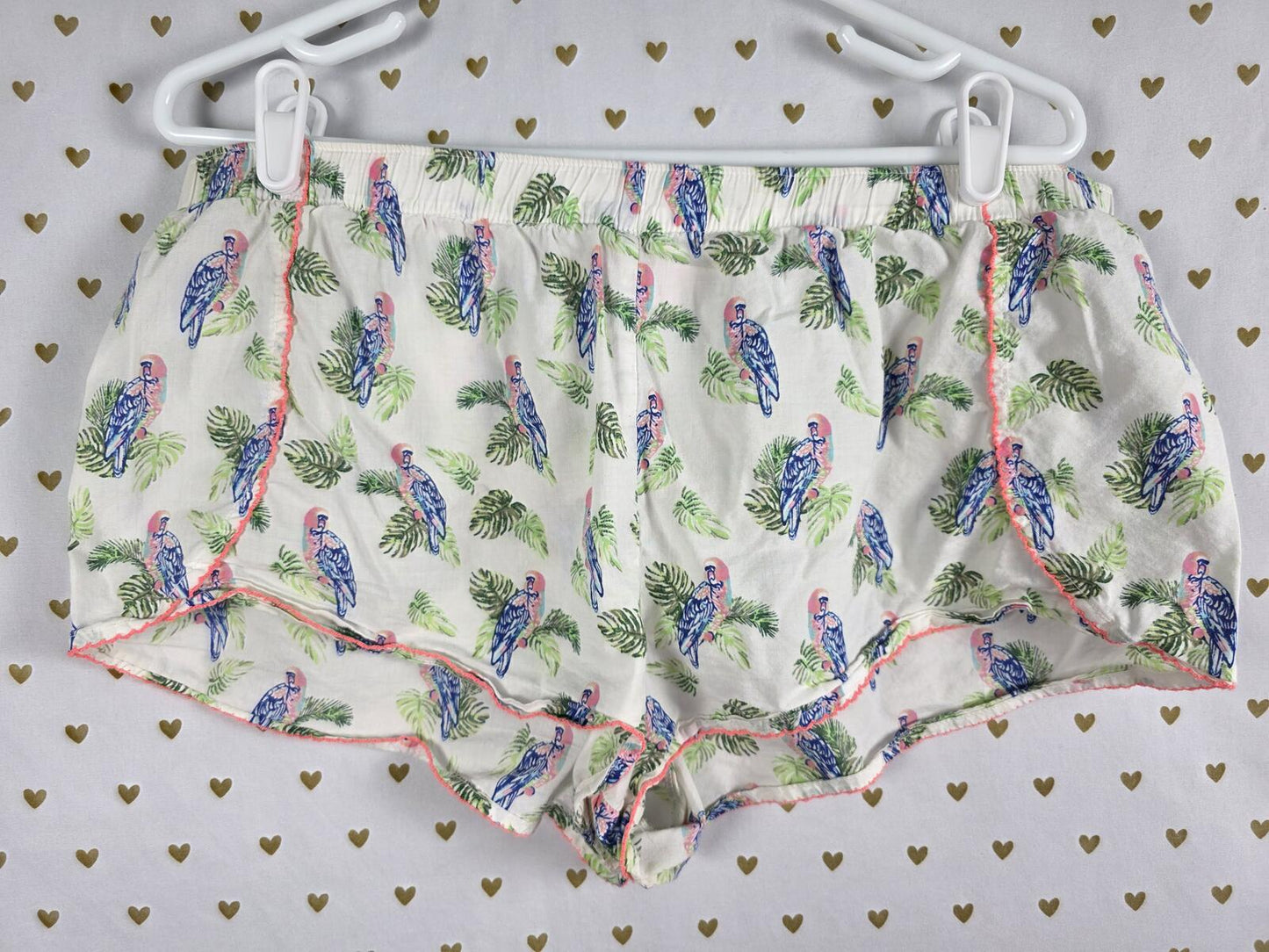 Victorias Secret Floral Jungle Bird Sleep Shorts Boxers Pajama Bottoms Large
