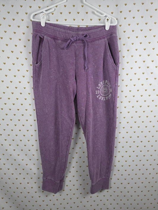 Victorias Secret PINK PURPLE Vintage Style Joggers Sweatpants Sweats Pockets L
