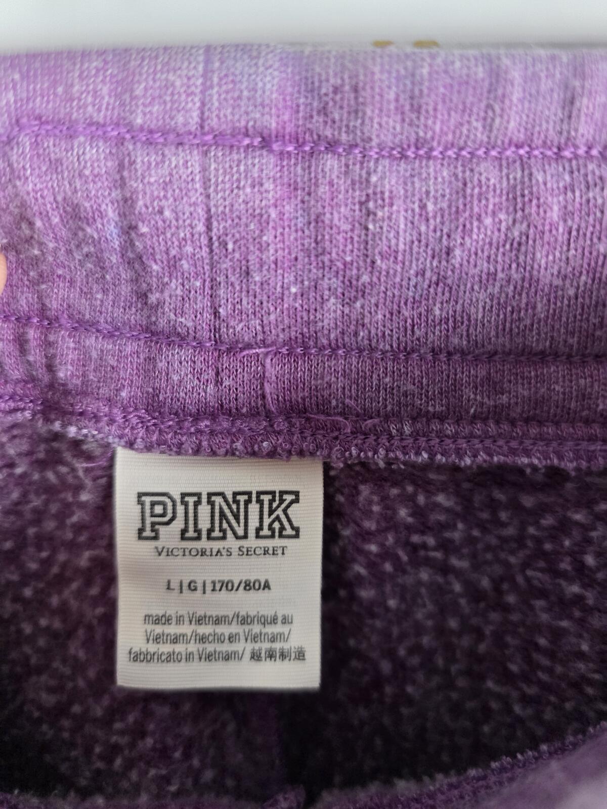 Victorias Secret PINK PURPLE Vintage Style Joggers Sweatpants Sweats Pockets L