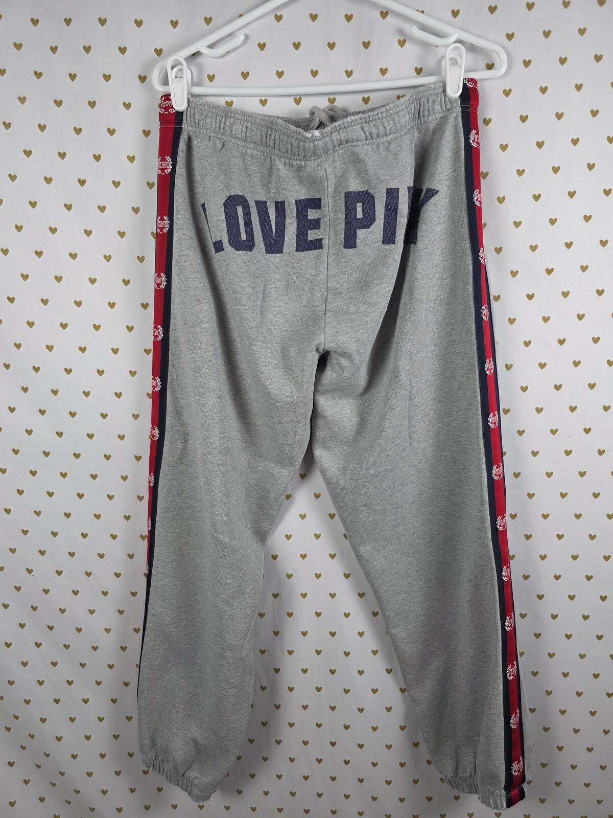 Victorias Secret Pink Logo Butt SET Hoodie Full Zip Jacket Sweatpants 2pc SMALL