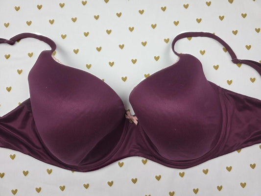 Victoria's Secret Body By Victoria Lined Demi Balconette Bra Maroon 36DDD