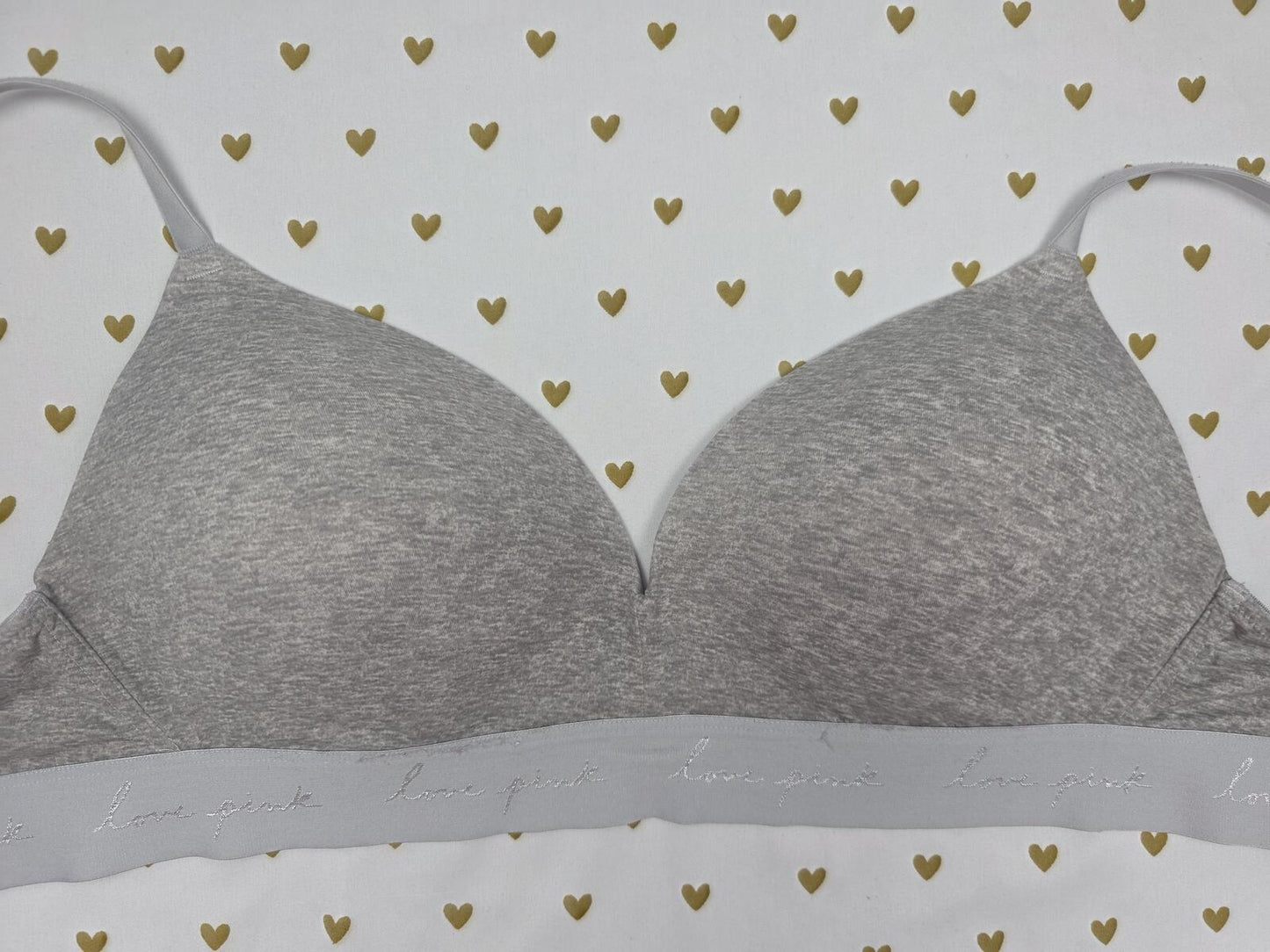 Victorias Secret PINK Wireless Grey 36D No Wire Push Up wear everywhere Bra