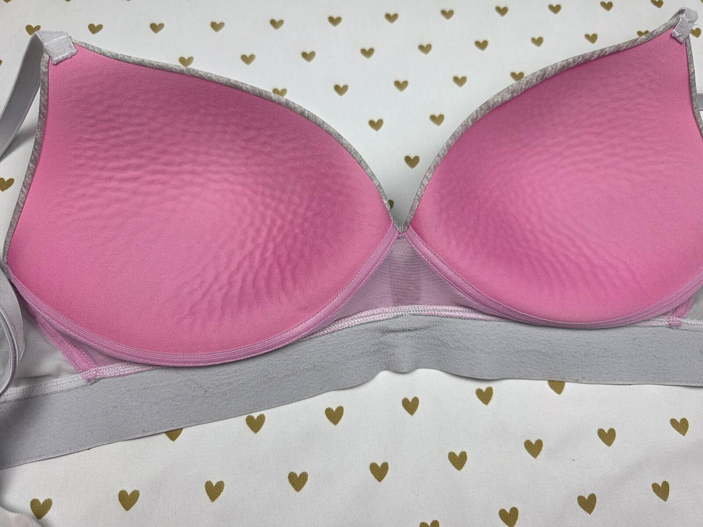 Victorias Secret PINK Wireless Grey 36D No Wire Push Up wear everywhere Bra