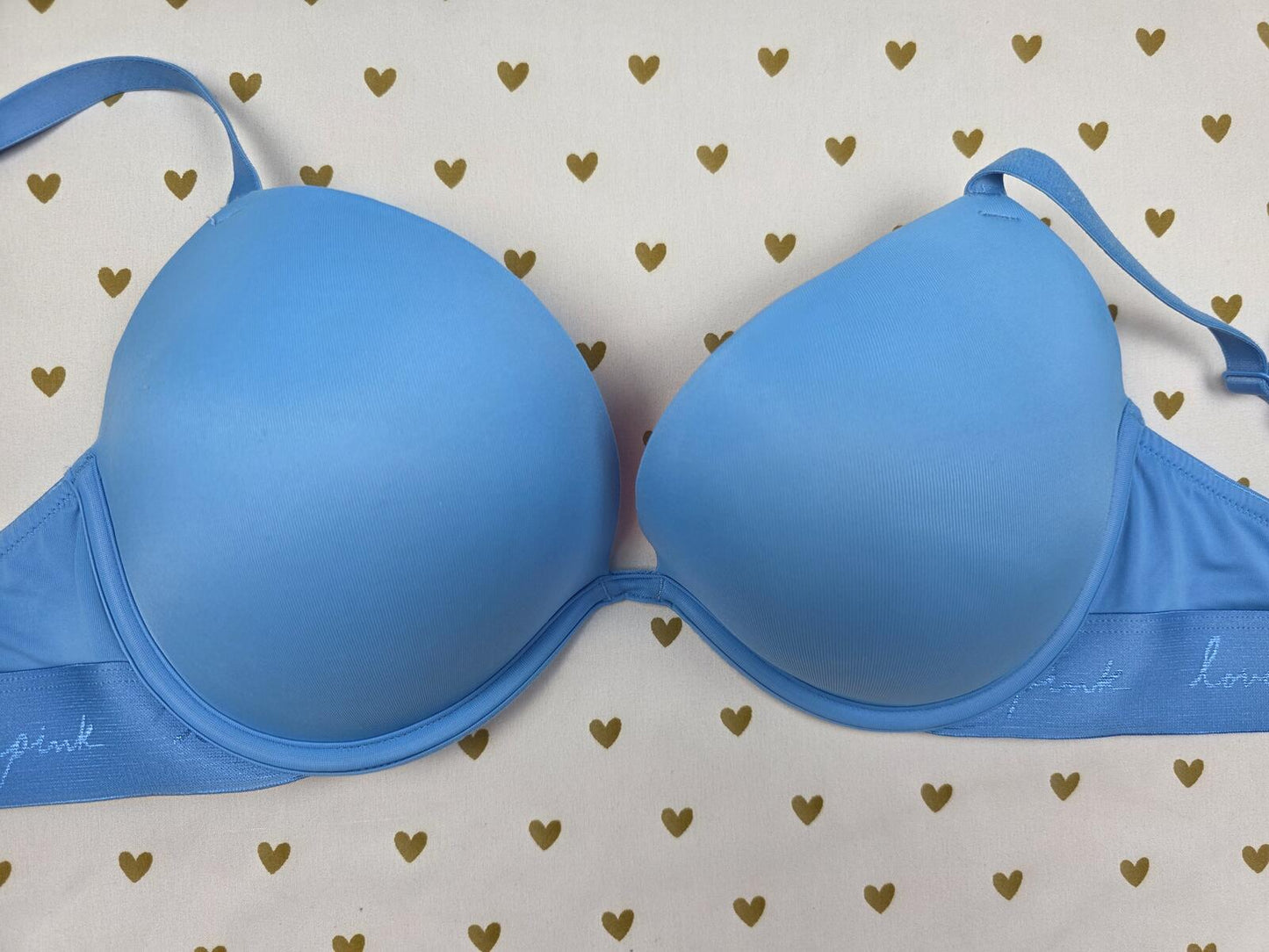 Victorias Secret PINK Blue 32DD wear Everywhere SUPER Push up Bra