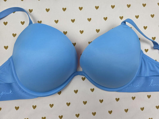 Victorias Secret PINK Blue 32DD wear Everywhere SUPER Push up Bra