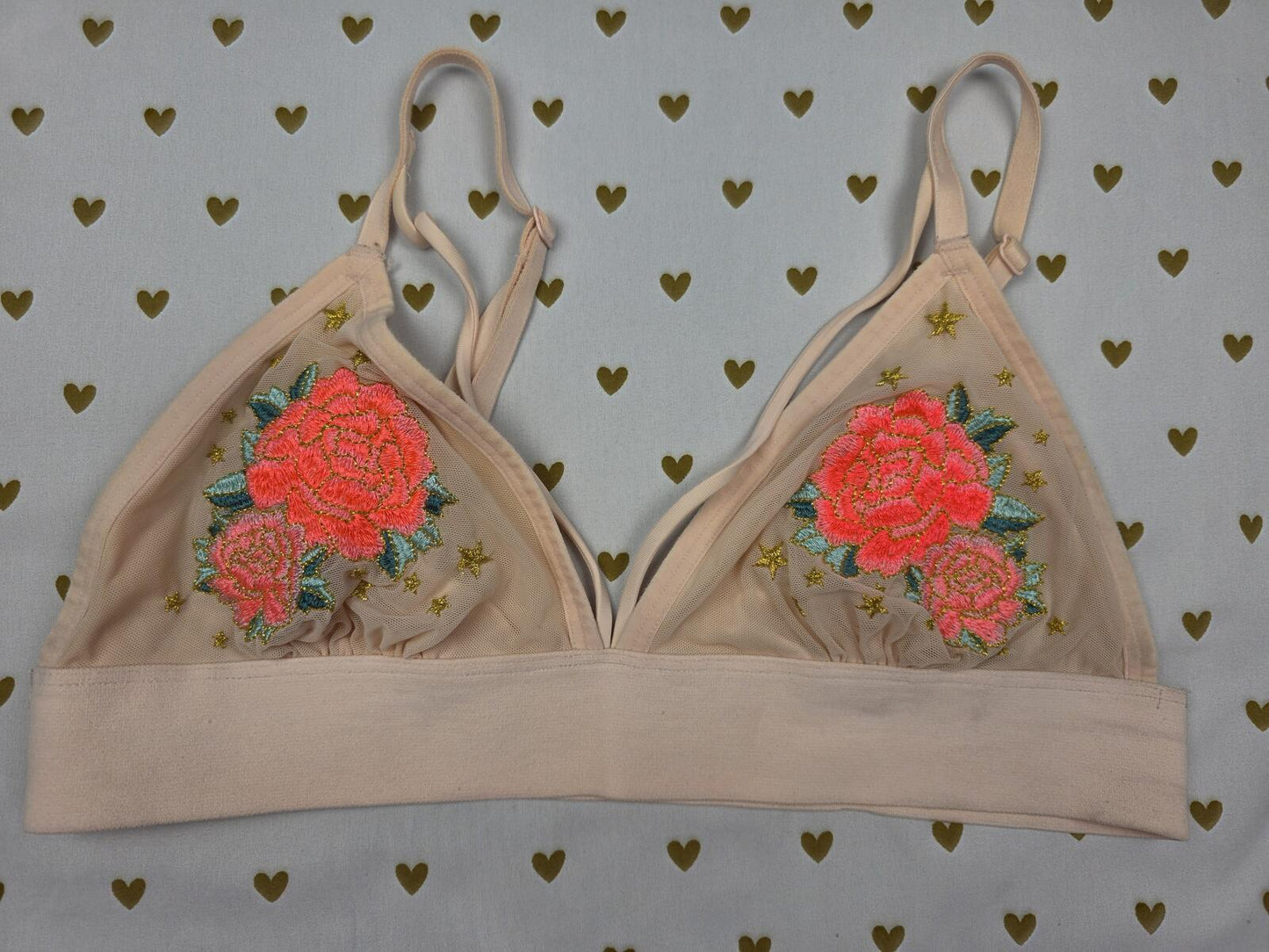 Victorias Secret Pink Sexy Floral Embroidered Bralette Bra Top Tank medium
