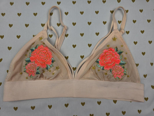 Victorias Secret Pink Sexy Floral Embroidered Bralette Bra Top Tank medium