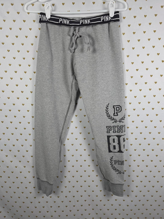 Victorias Secret PINK Logo Tapered Sweats Joggers Sweatpants Small