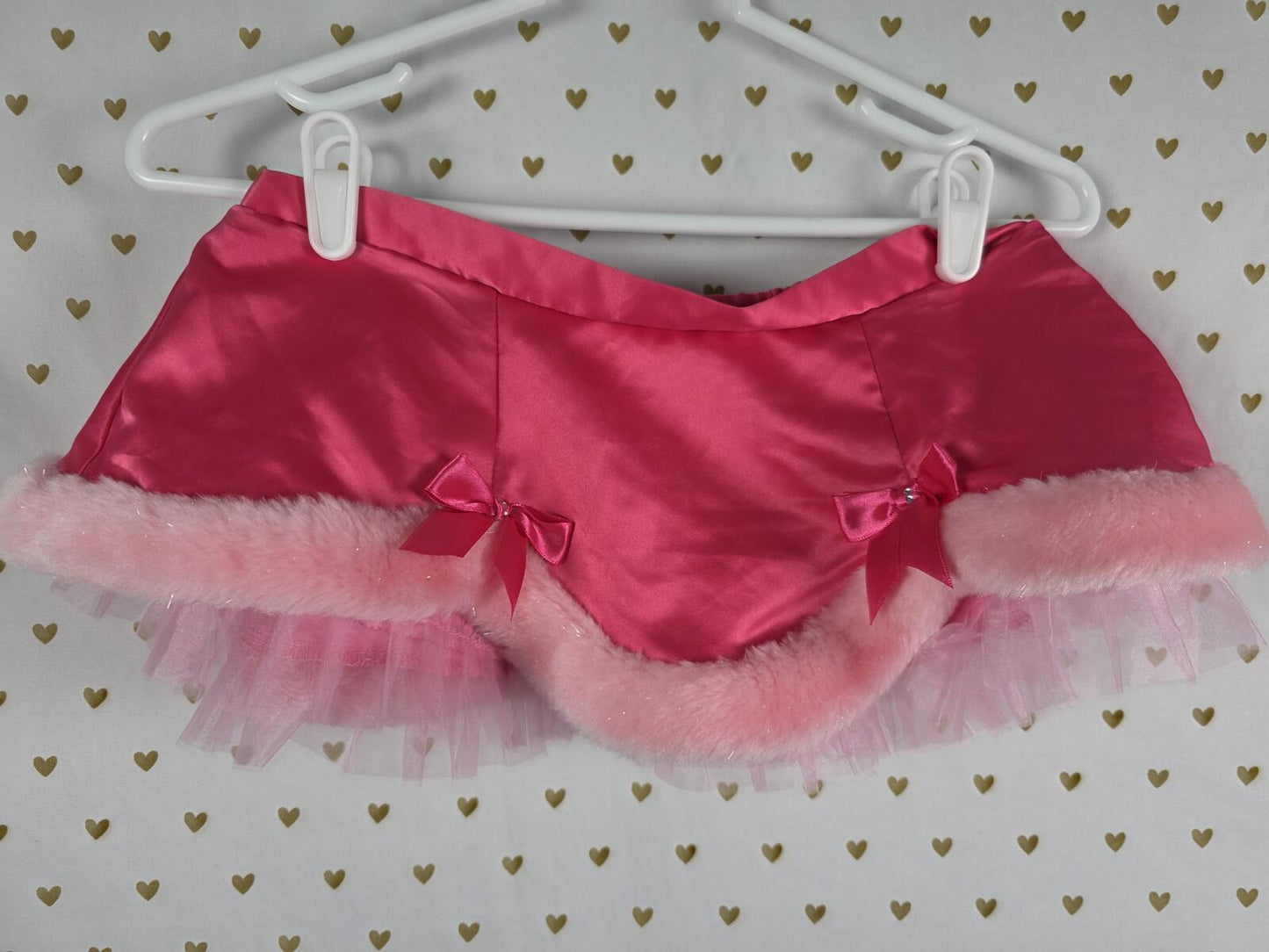 SEXY LITTLE THINGS Pink Satin Fur Tulle Mini Skirt Vintage '07