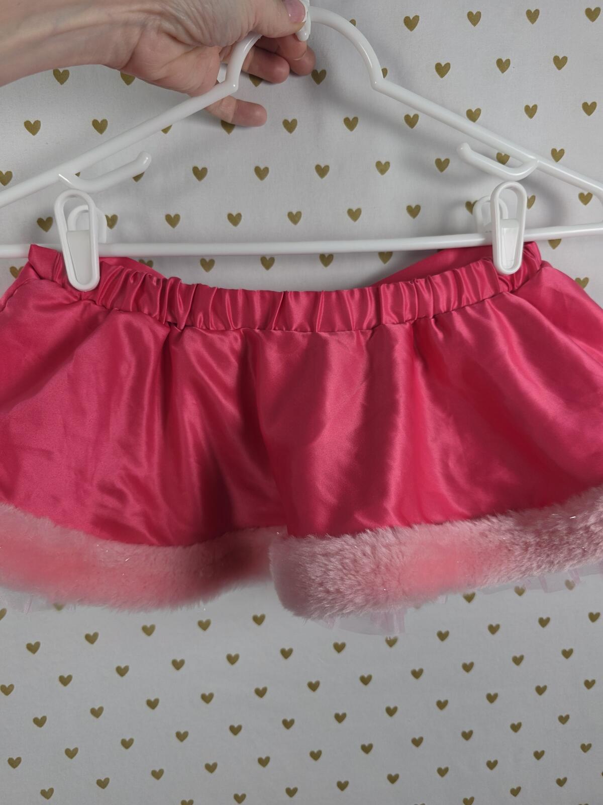 SEXY LITTLE THINGS Pink Satin Fur Tulle Mini Skirt Vintage '07
