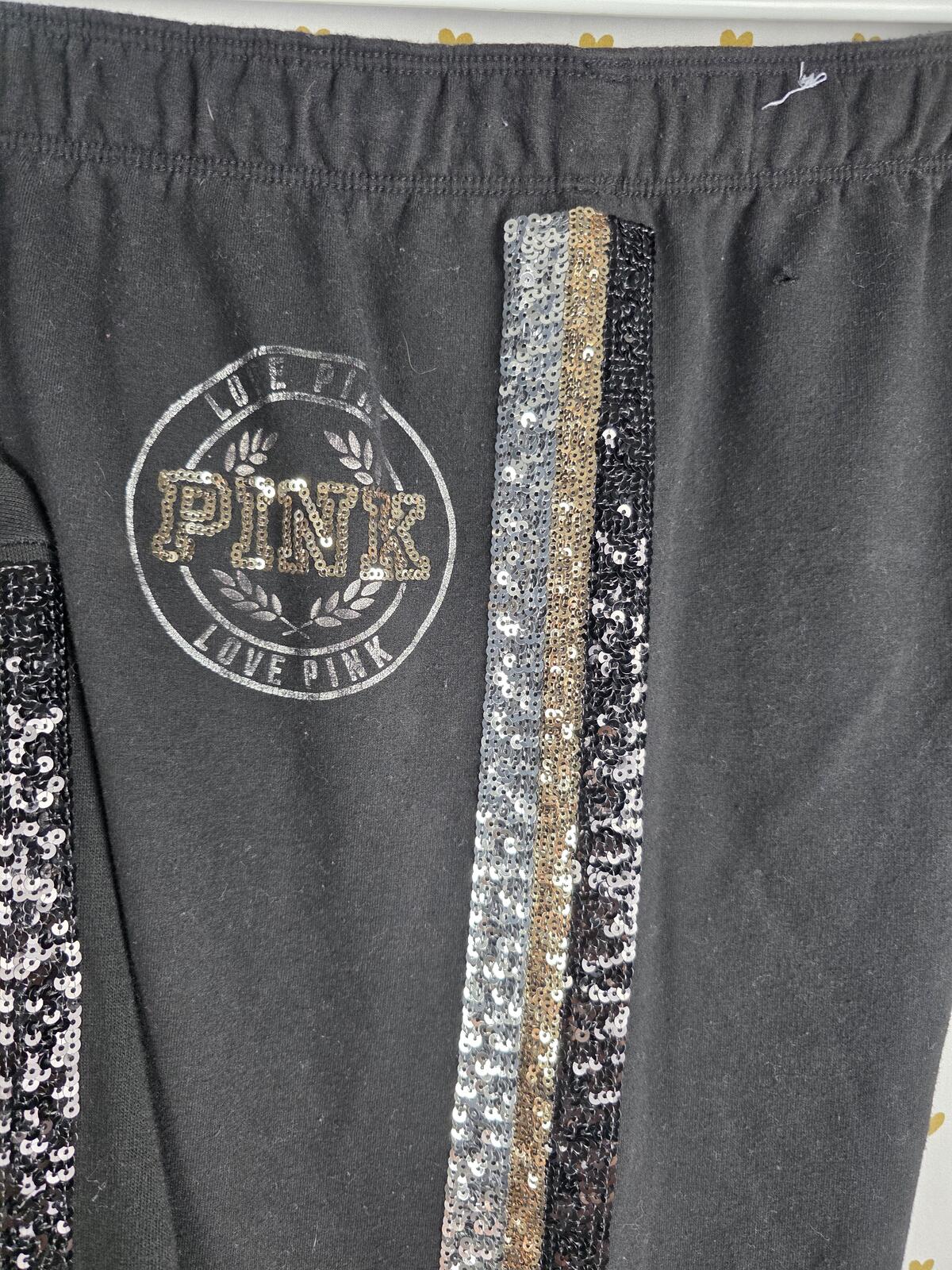 Victorias Secret Pink Vintage RARE Bling SET Hoodie Joggers Sweats Sm MED 2pc