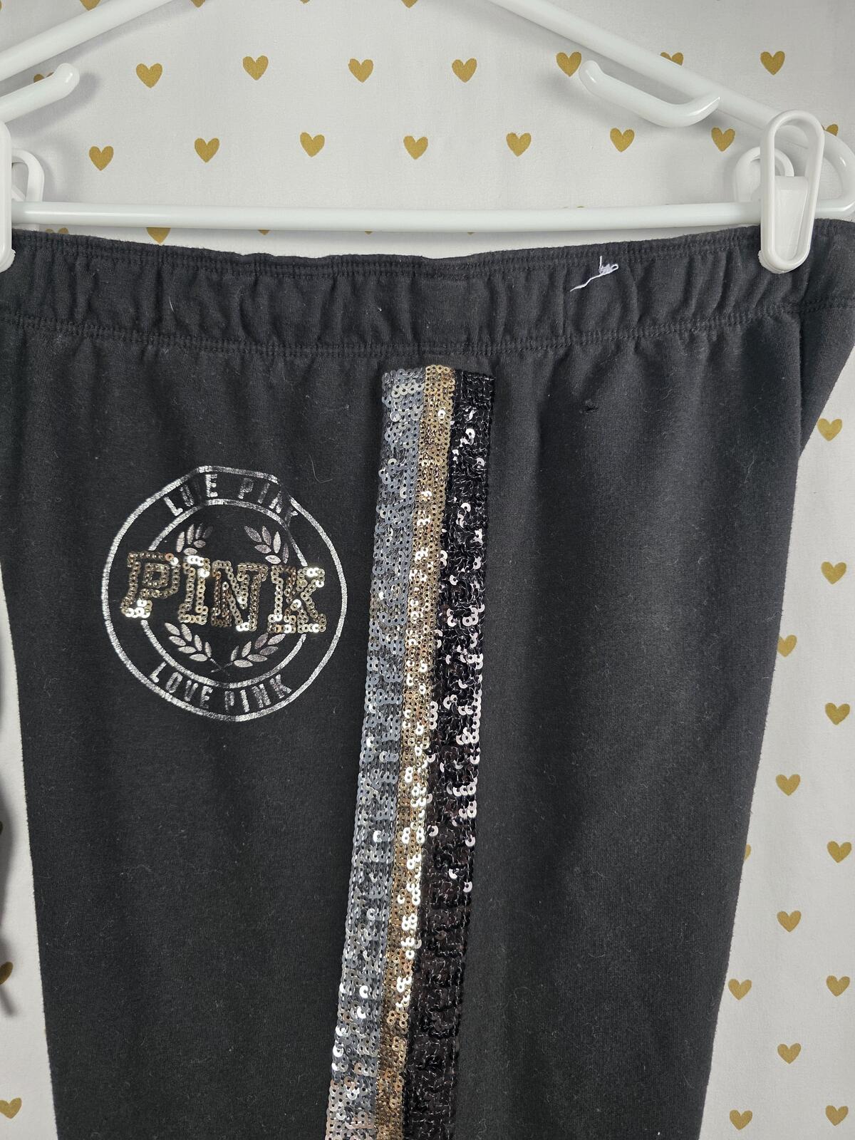 Victorias Secret Pink Vintage RARE Bling SET Hoodie Joggers Sweats Sm MED 2pc