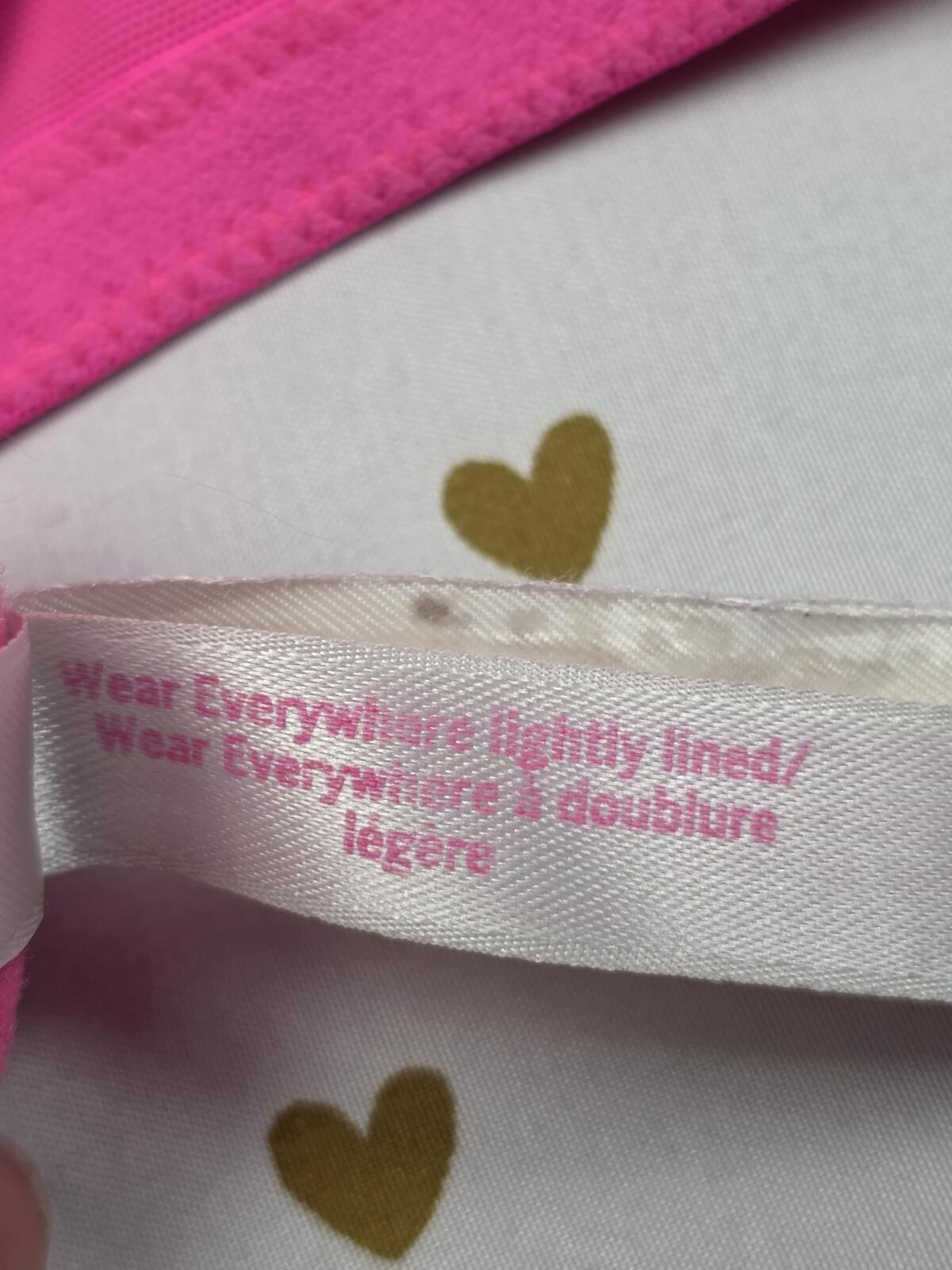 Victorias Secret Hot Pink 36D Wear Everywhere Lightly Lined Bra