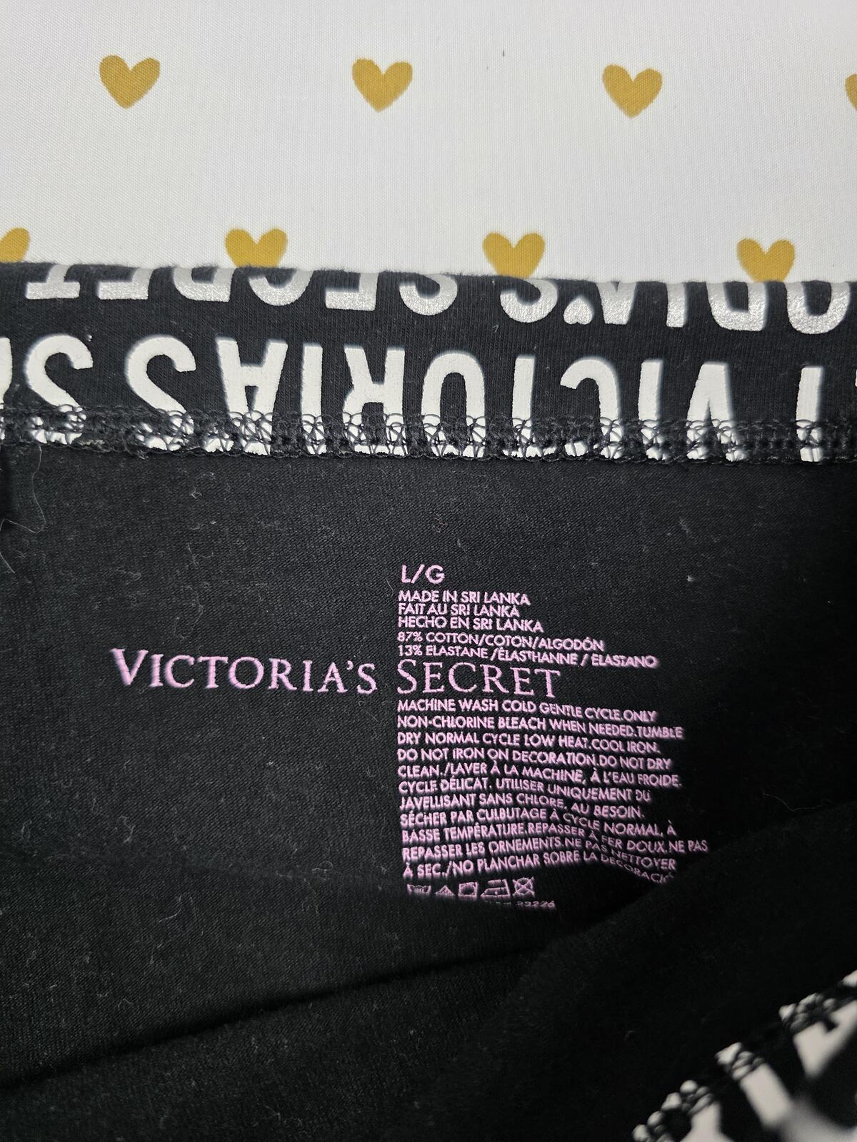 Victorias Secret Vintage FOLDOVER Yoga Pants Capri Y2K Black Large