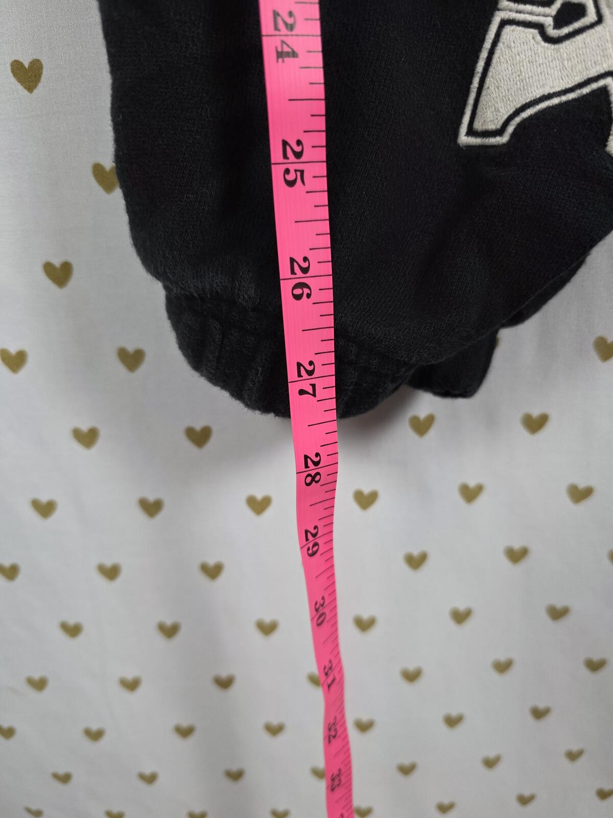 Victorias Secret PINK Black Tapered Joggers Sweatpants Logo XS