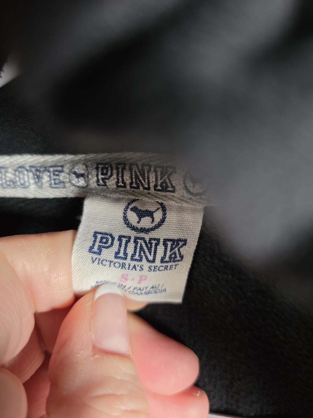 Victorias Secret Pink V Neck Pullover Sweater VINTAGE Logo Embroidered SMALL