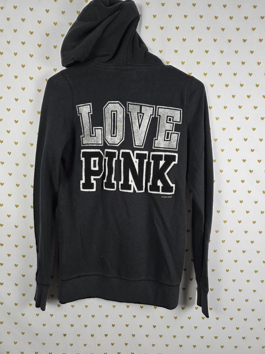 Victorias Secret Pink V Neck Pullover Sweater VINTAGE Logo Embroidered SMALL