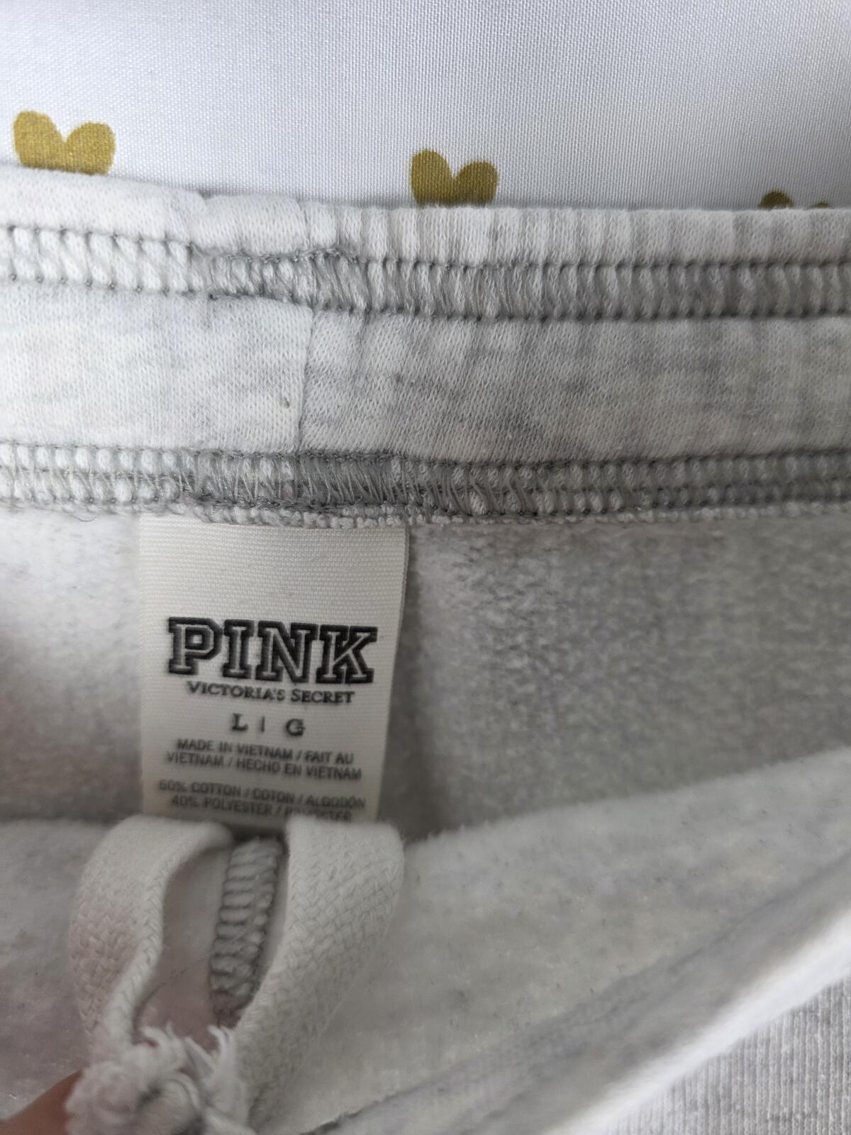 Victorias Secret PINK LOVE Loose Fit Joggers Sweatpants Sweats grey Pockets L