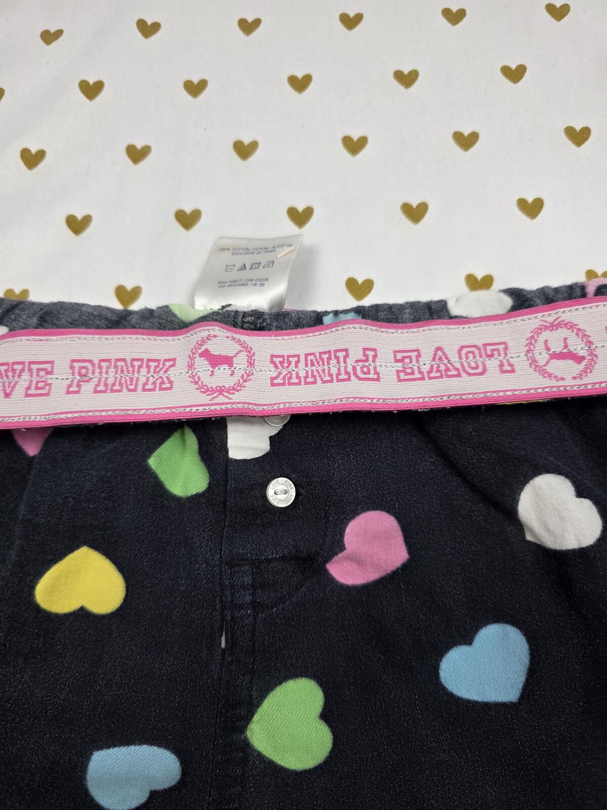 Victorias Secret PINK VINTAGE HEARTS  Sleep Shorts Boxers Pajama Bottoms XS