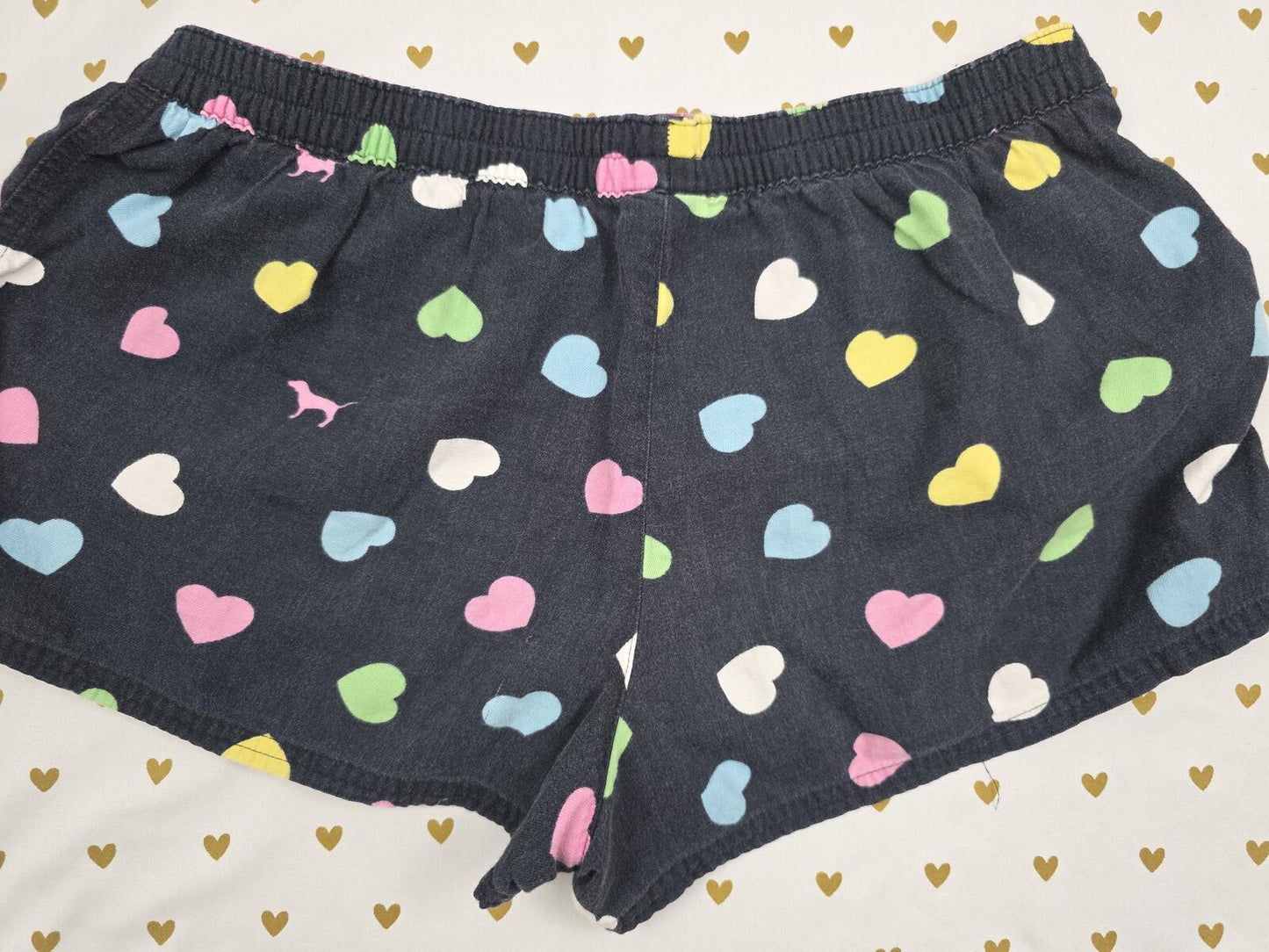 Victorias Secret PINK VINTAGE HEARTS  Sleep Shorts Boxers Pajama Bottoms XS