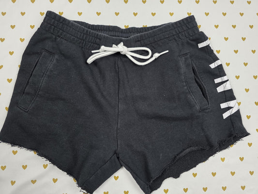 Victorias Secret PINK Logo Sweat Shorts Pockets Black SMALL