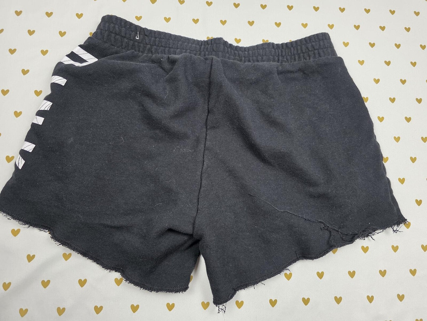 Victorias Secret PINK Logo Sweat Shorts Pockets Black SMALL