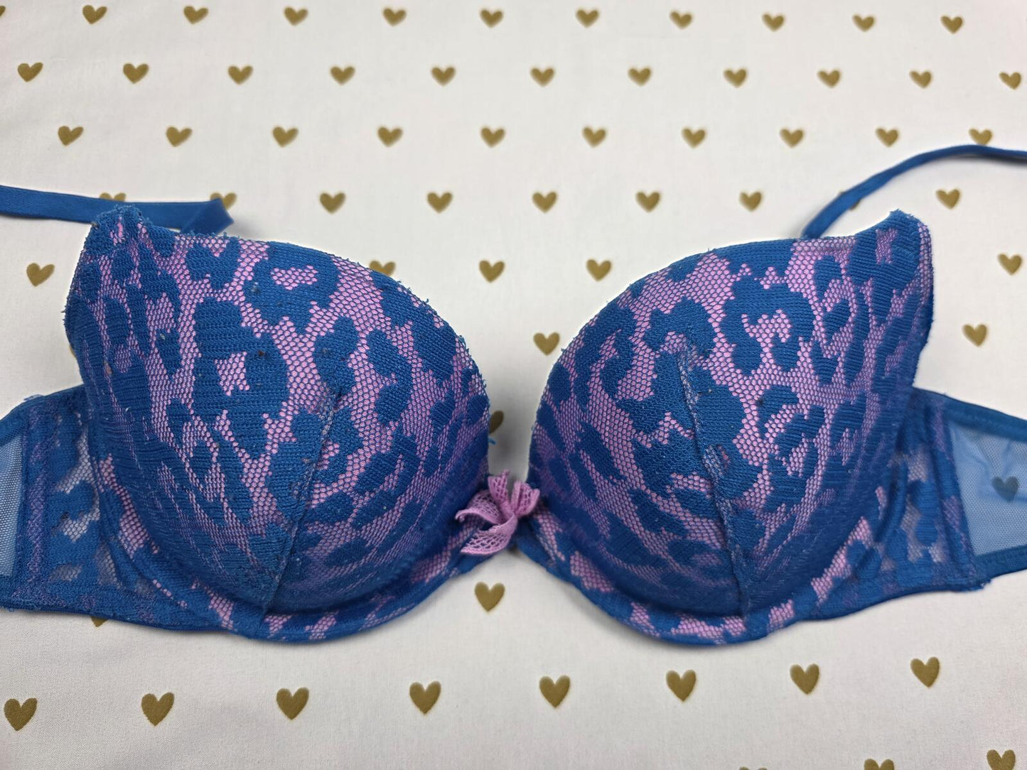 Victorias Secret LEOPARD CHEETAH Very Sexy Padded Demi Balconette BRa 36B