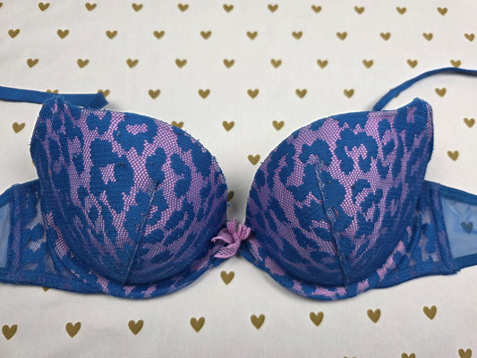 Victorias Secret LEOPARD CHEETAH Very Sexy Padded Demi Balconette BRa 36B