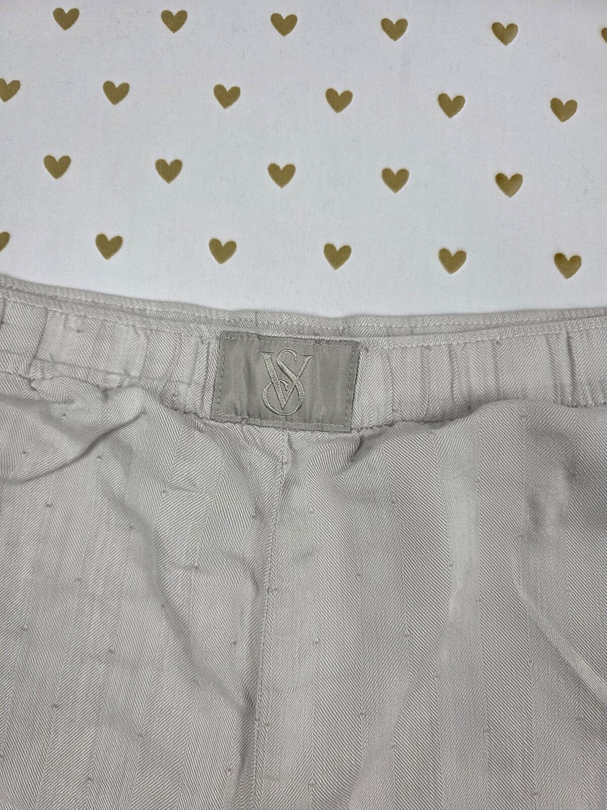 Victorias Secret Sleep Shorts Boxers Pajama Bottoms Grey Stripe Linen 2XL XXL