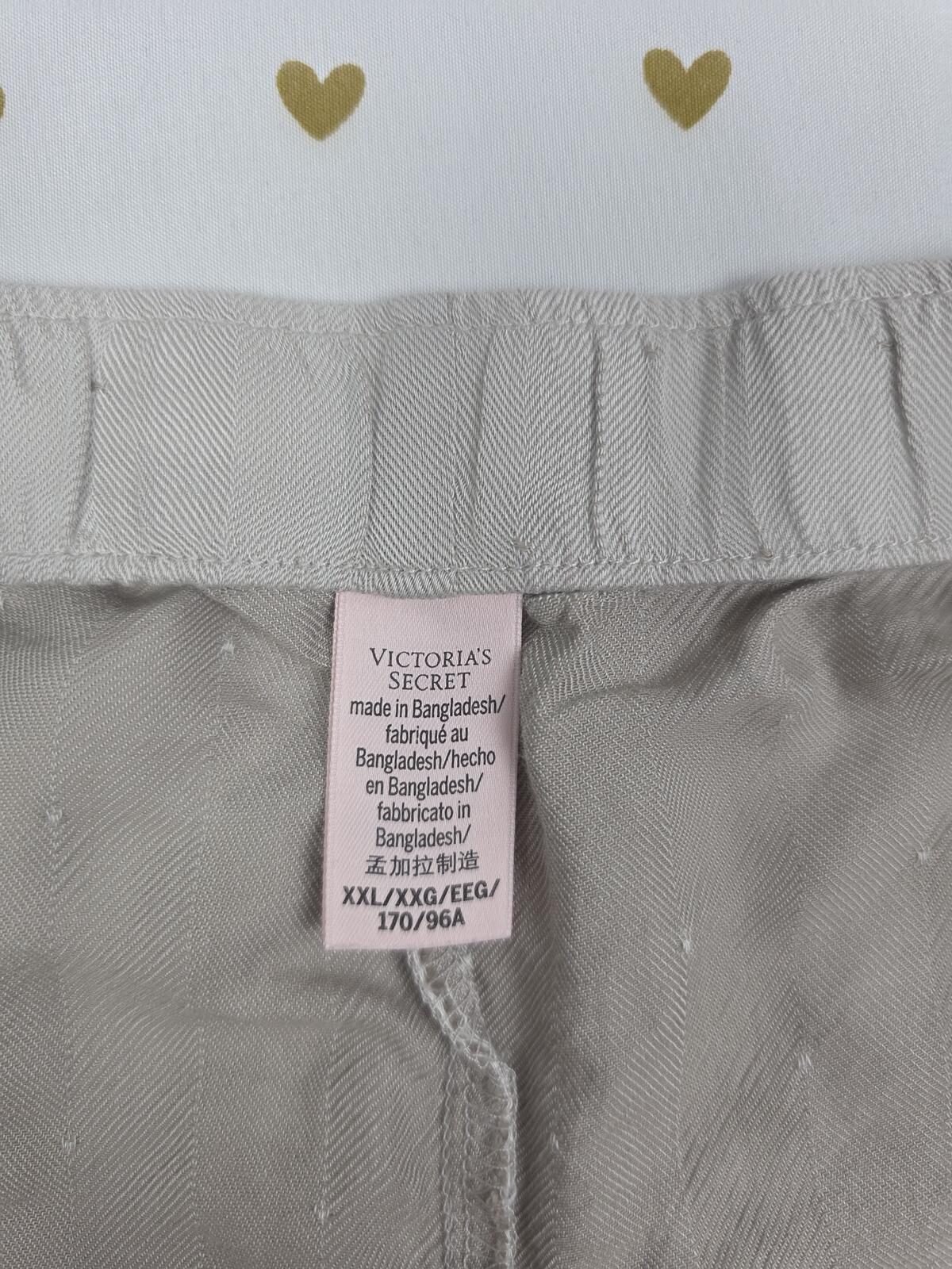 Victorias Secret Sleep Shorts Boxers Pajama Bottoms Grey Stripe Linen 2XL XXL