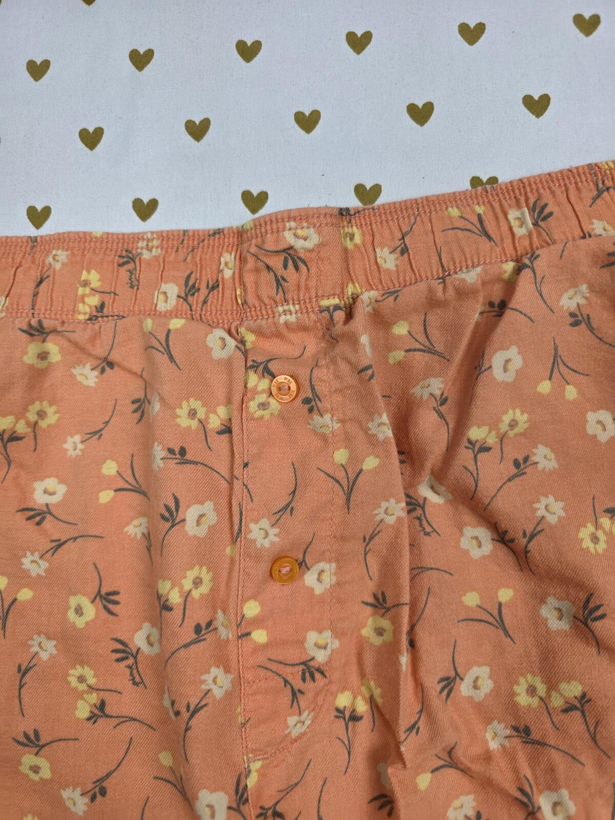 Victorias Secret PINK Floral Orange 2XL XXL Sleep Shorts Boxers Pajama Bottoms