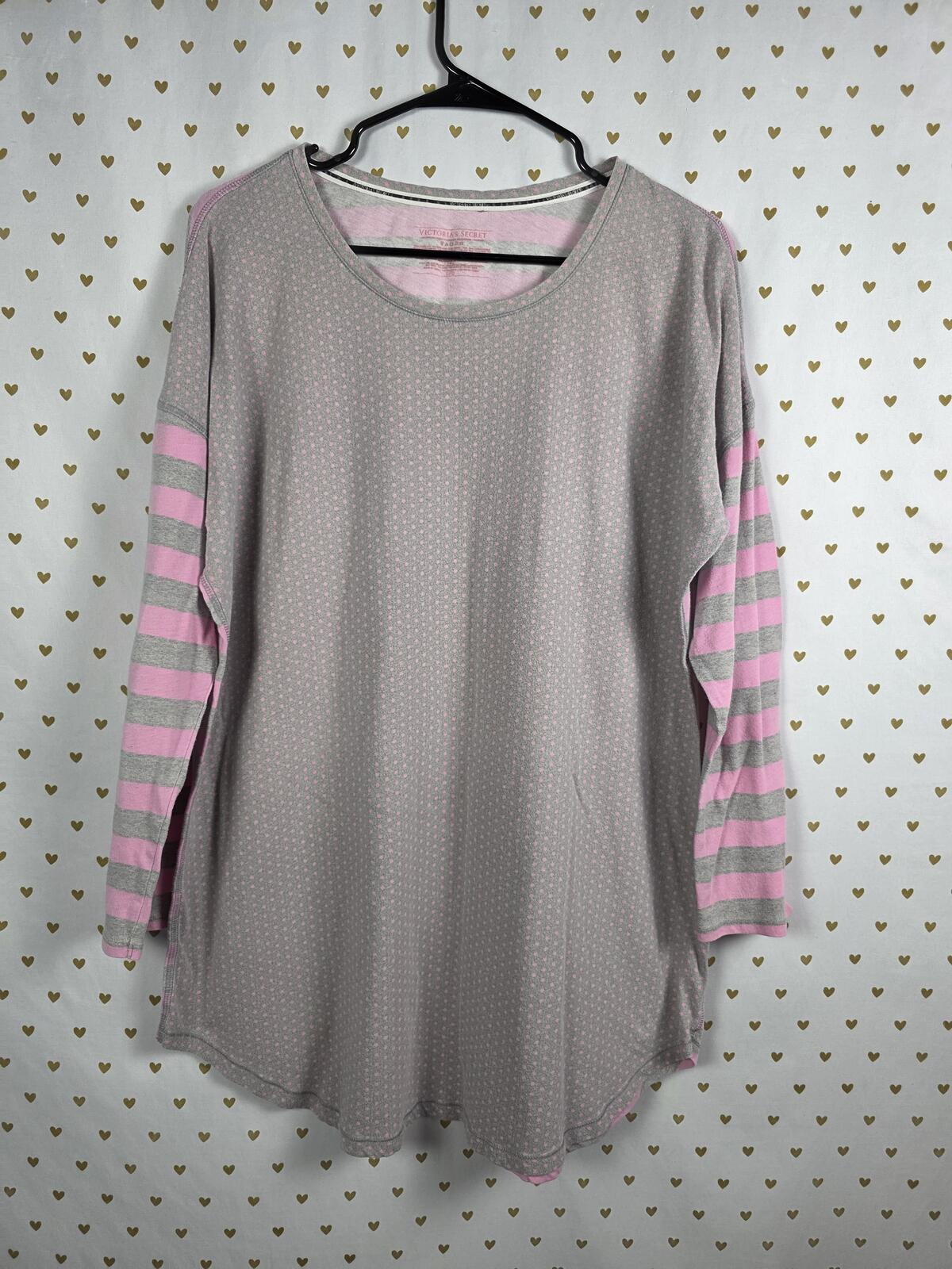 Victorias Secret Striped Super Soft Nightgown Sleep Dress Nightie LARGE