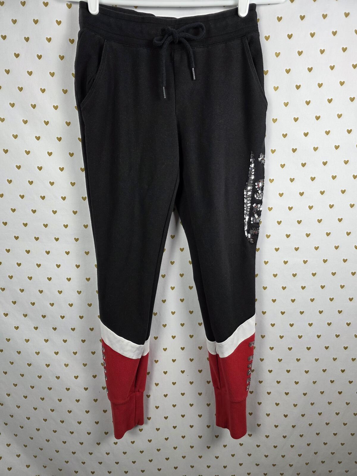 Victorias Secret Pink BLING Sequined SET 2pc Hoodie Full ZIp Jacket Joggers XS