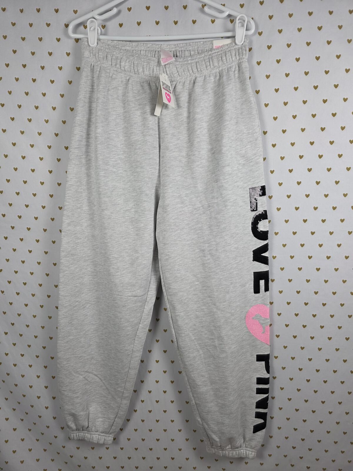 Victorias Secret PINK CAMPUS ORIGINALS Love Sweats Joggers Sweatpants MEDIUM NEW