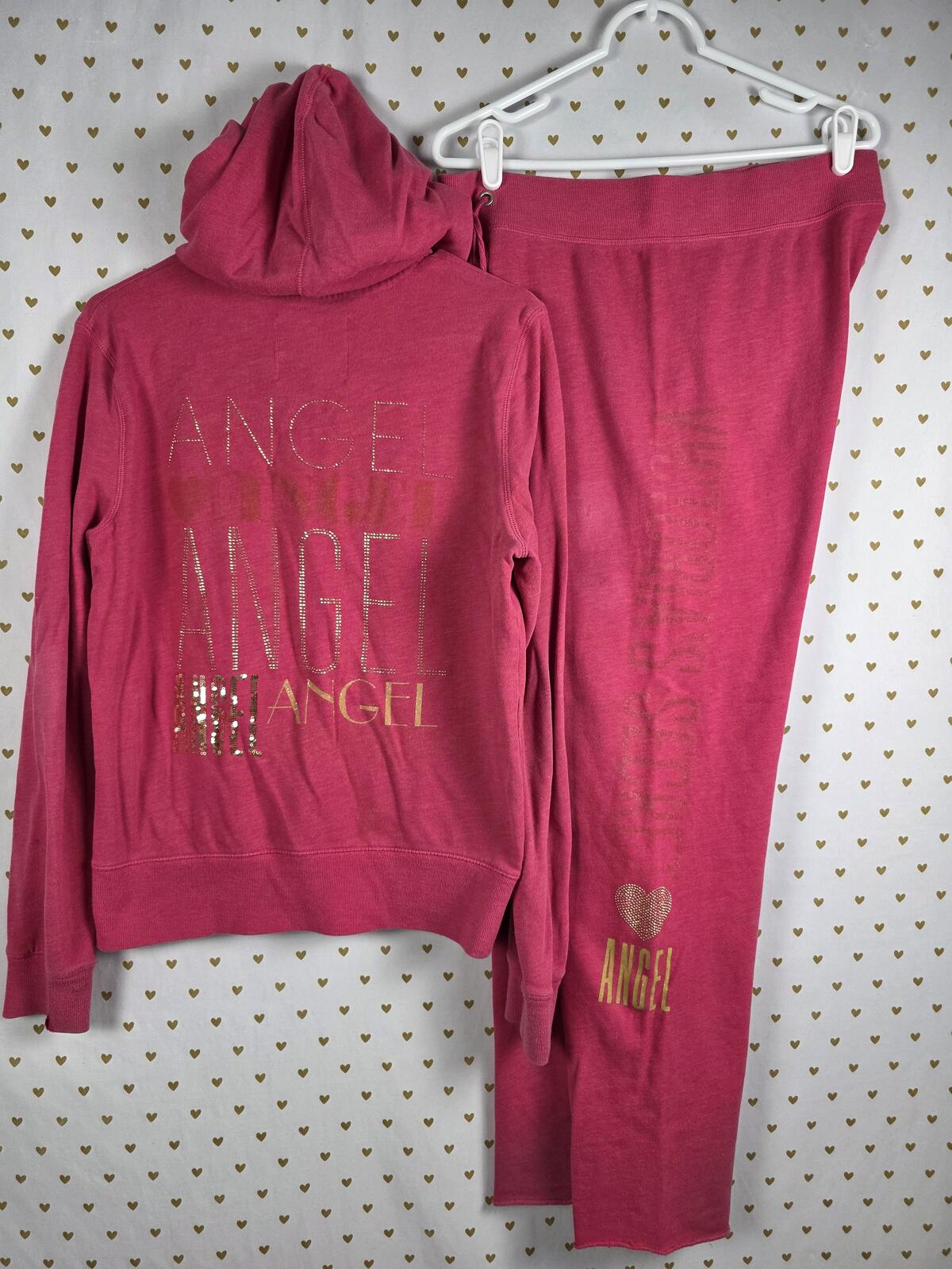 Victorias Secret BLING 2pc SET HOODIE SWEATPANTS ANGEL MEDIUM LARGE