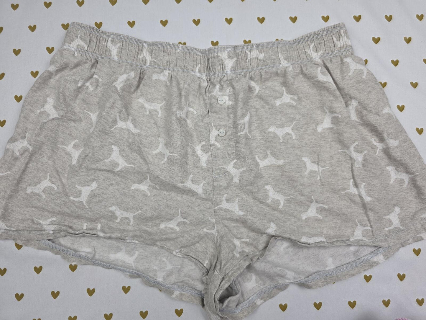 Victorias Secret PINK DOG LOGO Seep Shorts Boxers Pajama Bottoms Small