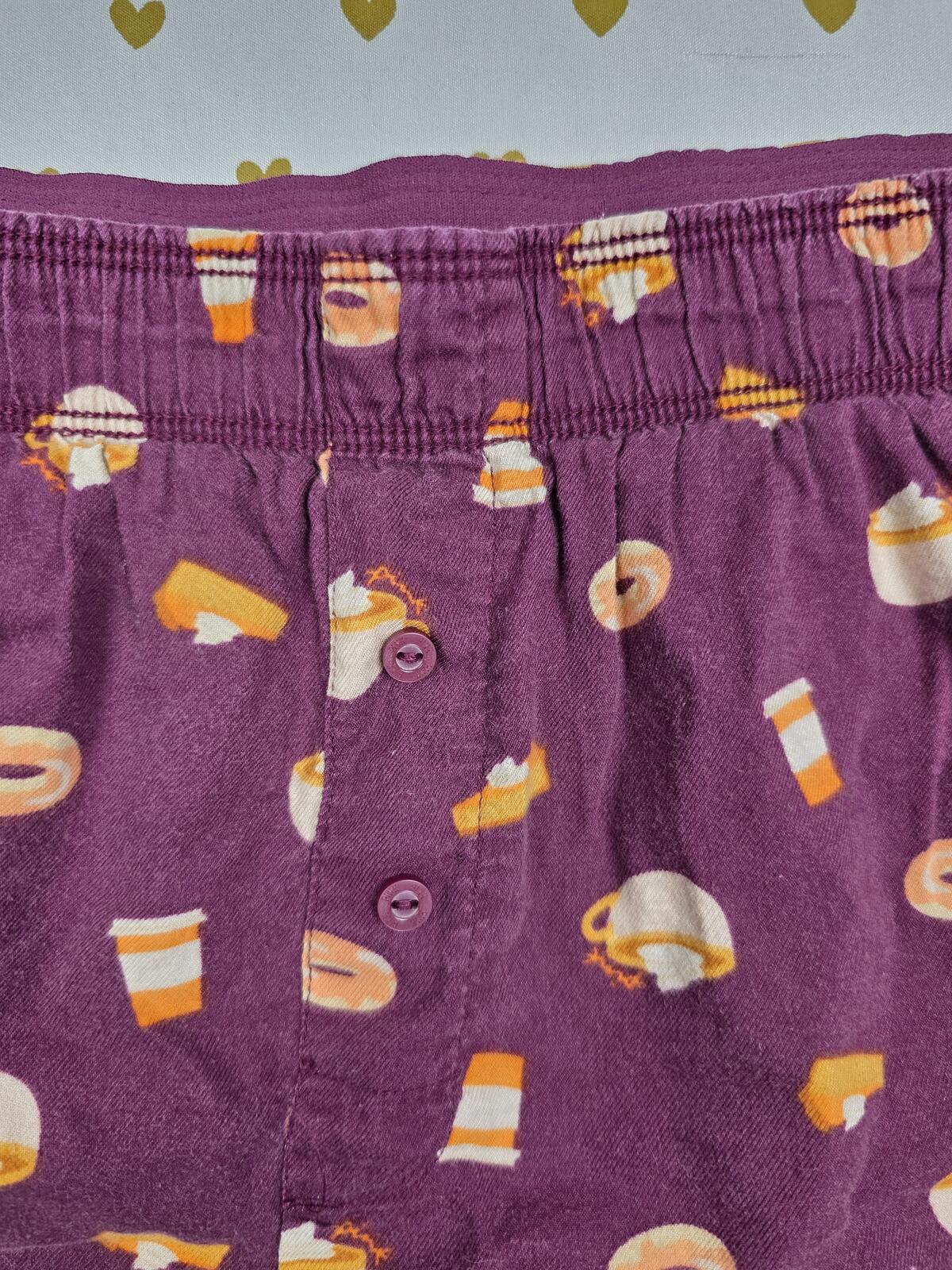 Victorias Secret PINK Donuts Coffee Sleep Shorts Boxers Pajama Bottoms MEDIUM