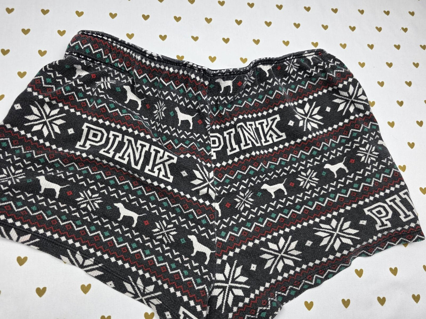 Victorias Secret PINK Vintage WINTER Sleep Shorts Boxers Pajama Bottoms SMALL