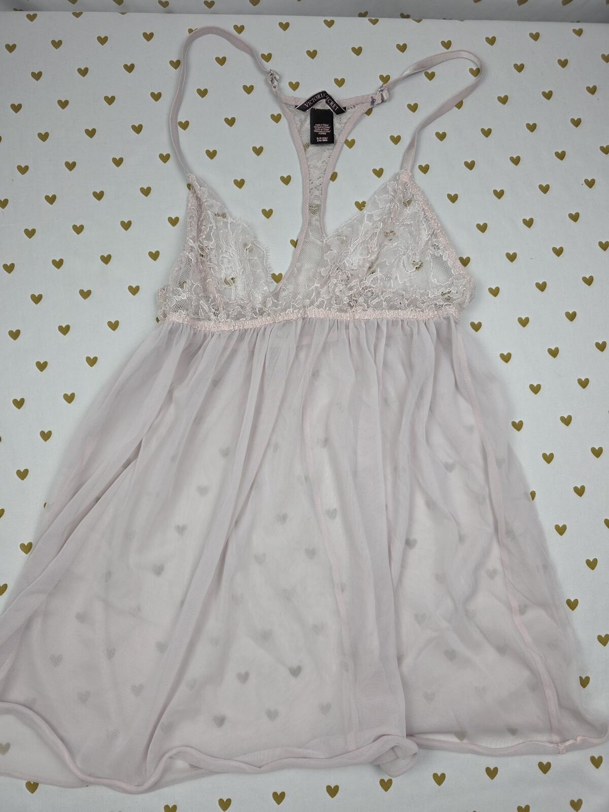 Victorias Secret Sheer Sexy Babydoll Nightie Lingerie Racerback SMALL