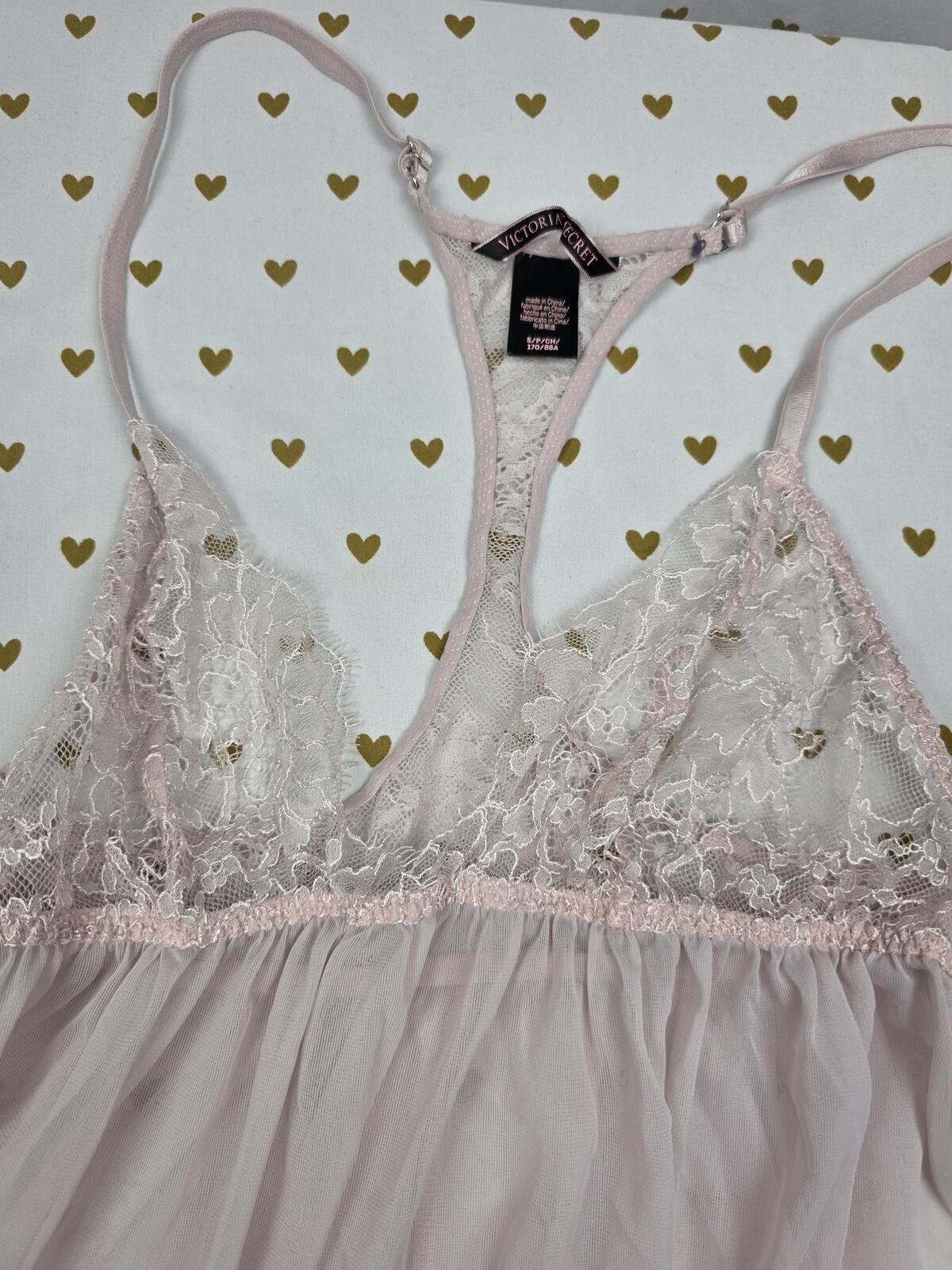 Victorias Secret Sheer Sexy Babydoll Nightie Lingerie Racerback SMALL