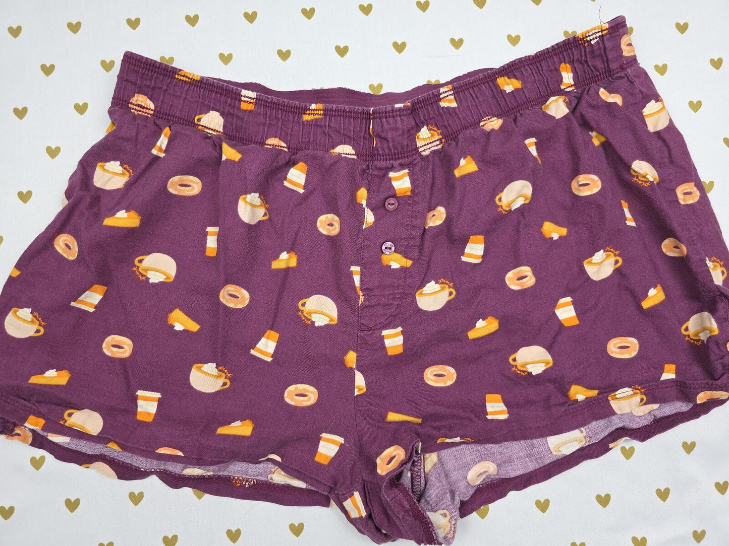 Victorias Secret PINK GINGERBREAD  Sleep Shorts Boxers Pajama Bottoms LARGE