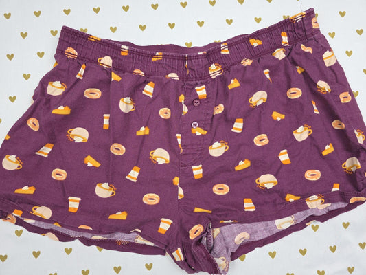 Victorias Secret PINK GINGERBREAD  Sleep Shorts Boxers Pajama Bottoms LARGE