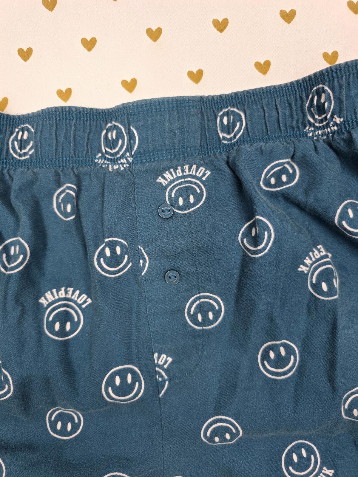 Victorias Secret PINK SMILEY FACE Sleep Shorts Boxers Pajama Bottoms SMALL