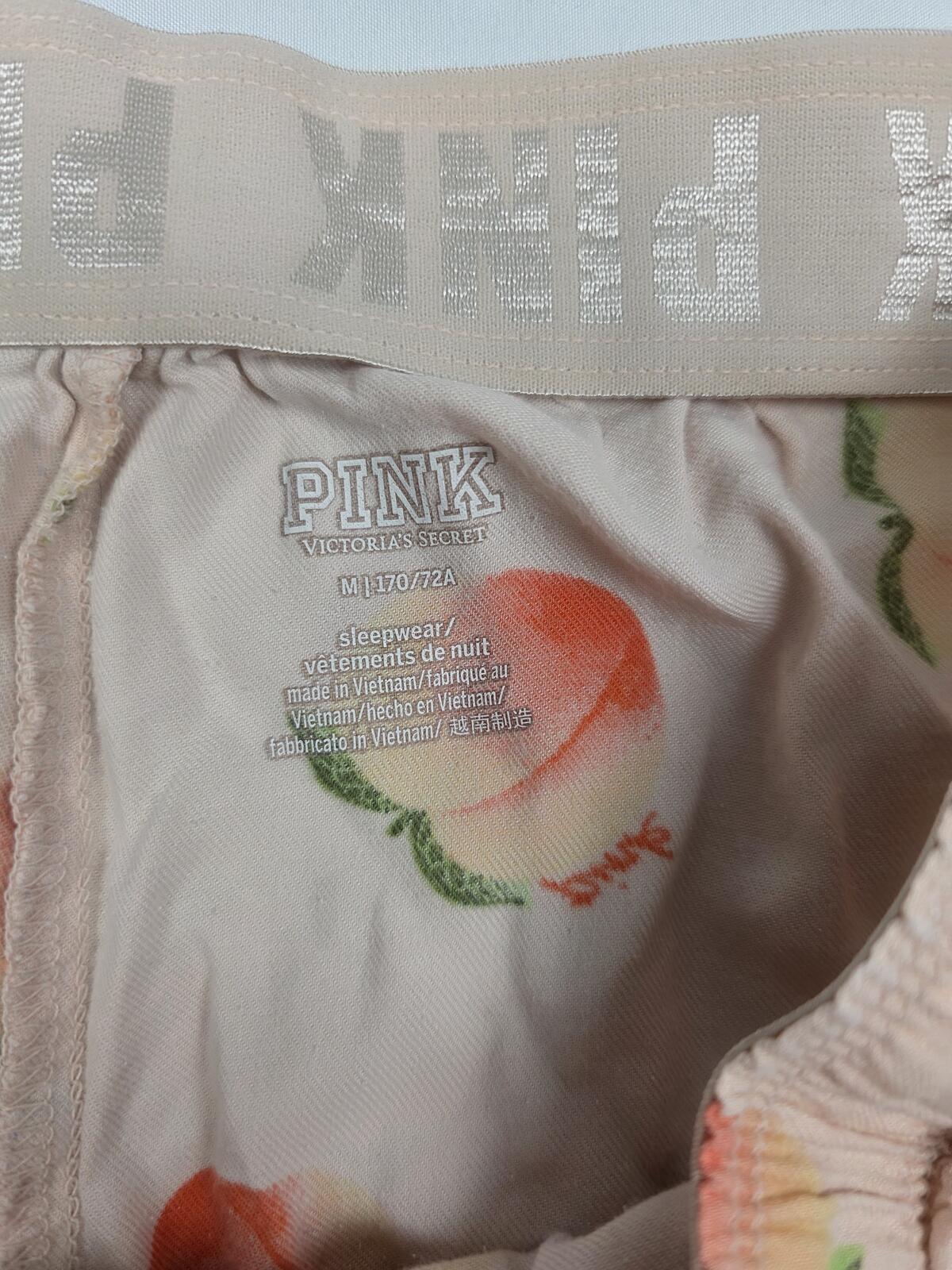 Victorias Secret PINK PEACHES Sleep Shorts Boxers Pajama Bottoms MEDIUM